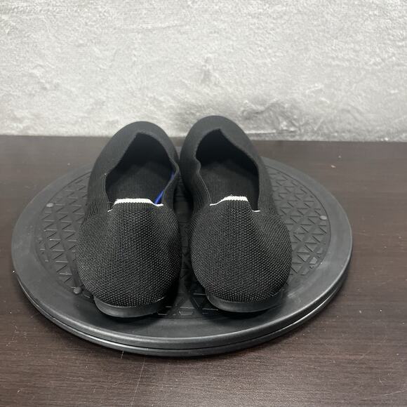 Rothy's Womens Size 10 The Flat Black Flats White Halo Round Toe Comfort Shoes - Picture 4 of 10